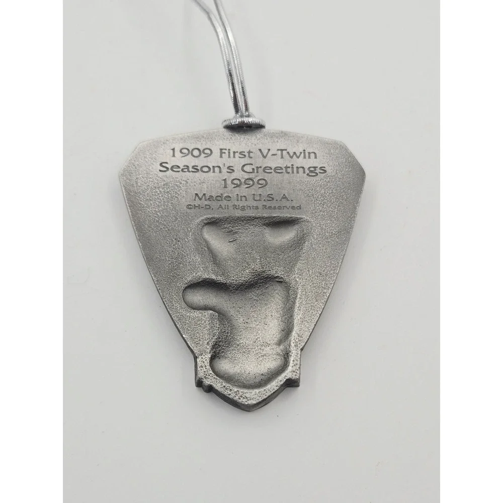 Harley-Davidson 1999 First V-Twin Pewter Christmas Ornament Made in USA